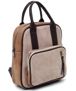 Real Suede Leather Backpack CJF121 BLUSH